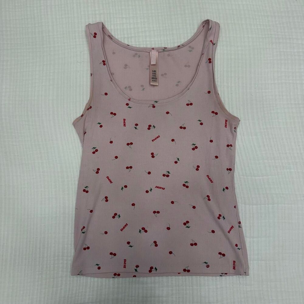 skims rare limited edition valentineās day cherry blossom soft lounge tank